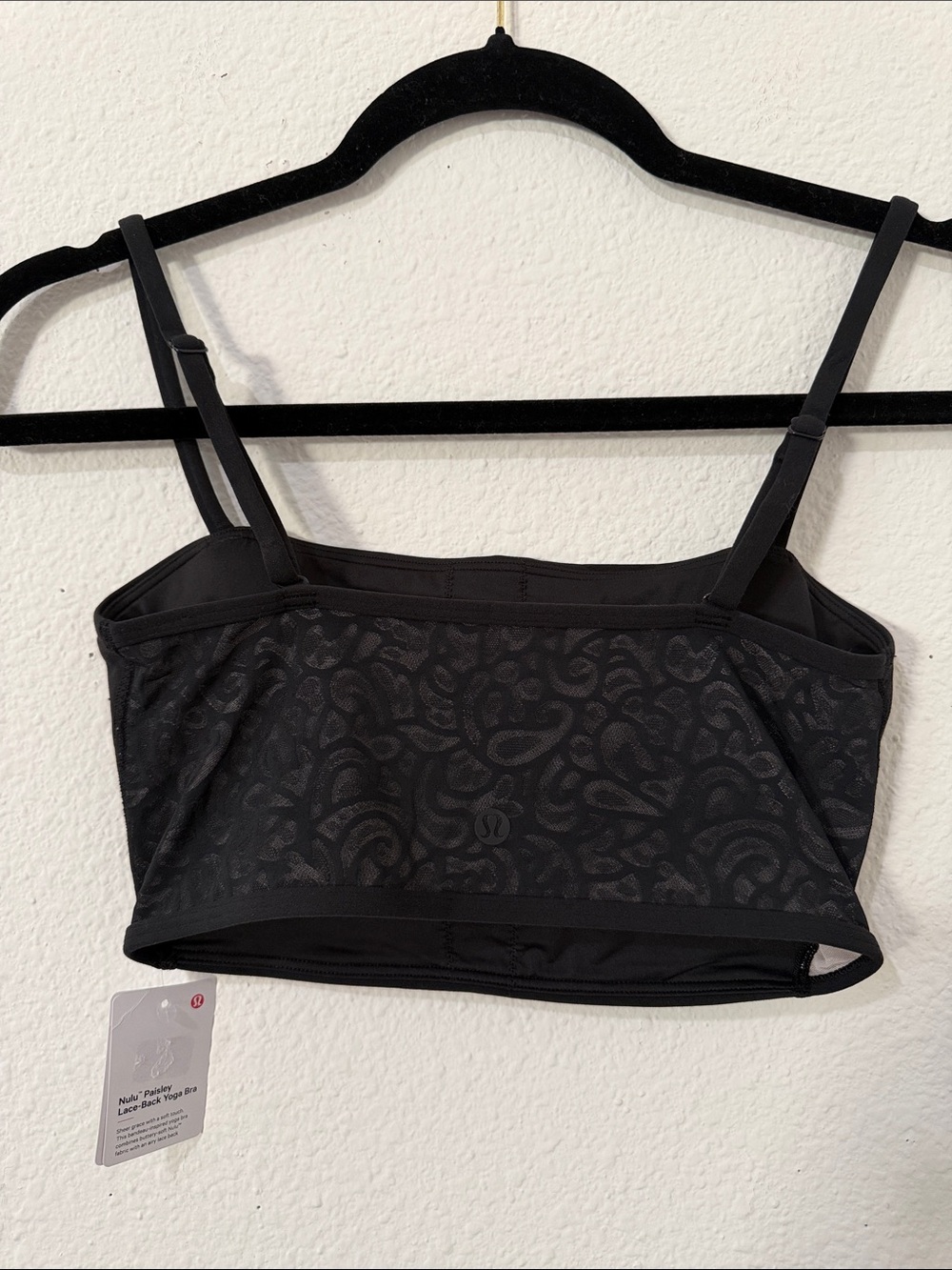 lululemon athletica Black Lace-Effect Cropped Sports Bra
